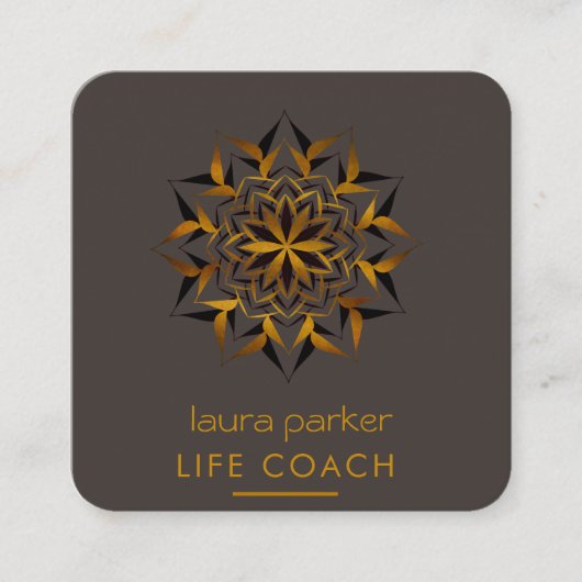 Mandala Boho Tribal Yoga Massage Therapie Quadratische Visitenkarte (Vorderseite)
