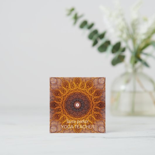 Mandala Boho Yoga Meditation Holistic Health Squar Quadratische Visitenkarte (Stehend Vorderseite)