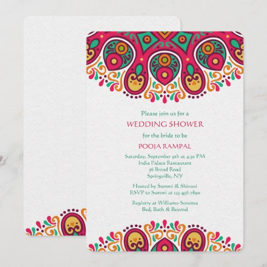 Mandala Borders 2 Einladung (Vorne/Hinten)