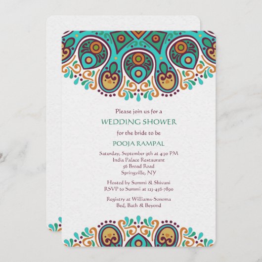 Mandala Borders Einladung (Vorne/Hinten)