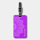 Mandala Bright Lila Gepäcktag Gepäckanhänger (Vorderseite vertikal)
