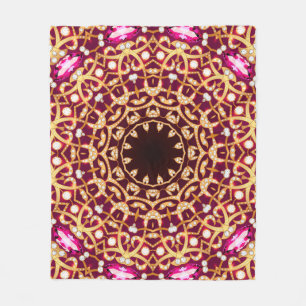 Mandala Brooch, geometrischer Vintager Hintergrund Fleecedecke