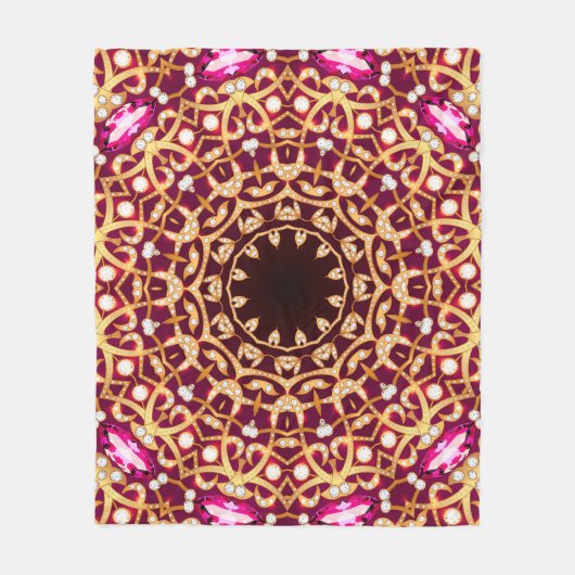 Mandala Brooch, geometrischer Vintager Hintergrund Fleecedecke (Vorderseite)