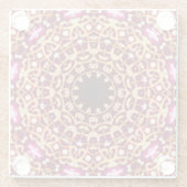 Mandala Brooch, geometrischer Vintager Hintergrund Glasuntersetzer (Rückseite)