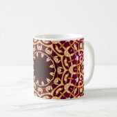 Mandala Brooch, geometrischer Vintager Hintergrund Kaffeetasse (VorderseiteRechts)
