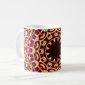 Mandala Brooch, geometrischer Vintager Hintergrund Kaffeetasse (Vorderseite Links)