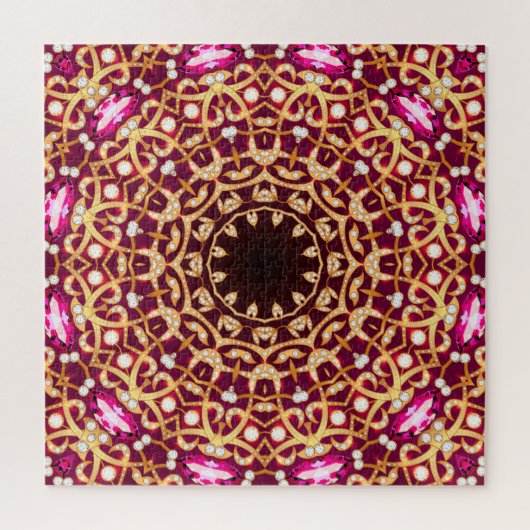 Mandala Brooch, geometrischer Vintager Hintergrund Puzzle (Vertikal)