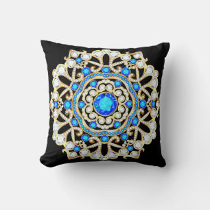 Mandala Brooch Schmuck, Design Element. Tribal eth Kissen