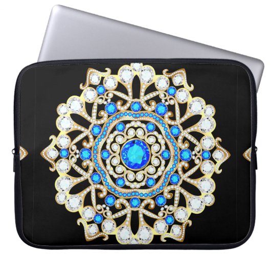 Mandala Brooch Schmuck, Design Element. Tribal eth Laptopschutzhülle (Vorderseite)