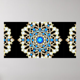 Mandala Brooch Schmuck, Design Element. Tribal eth Poster
