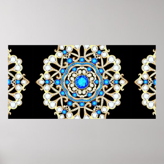 Mandala Brooch Schmuck, Design Element. Tribal eth Poster (Vorne)
