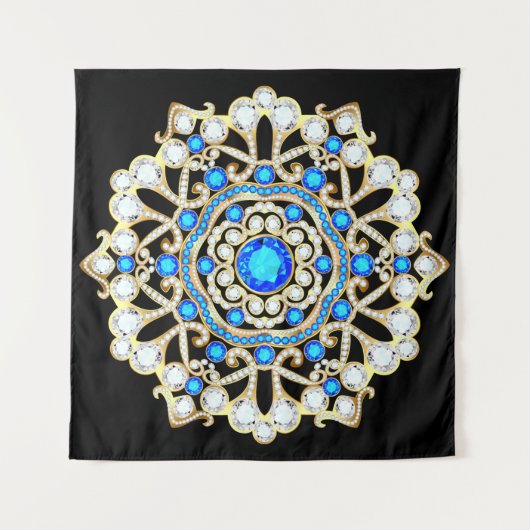 Mandala Brooch Schmuck, Design Element. Tribal eth Wandteppich (Vorderseite)