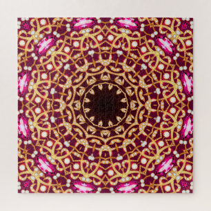 Mandala-Brosche, geometrischer Vintage-Hintergrund Puzzle