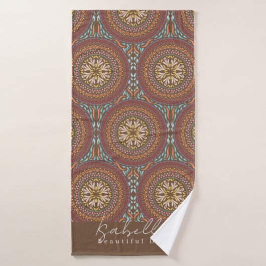 Mandala Brown Badehandtuch (Badehandtuch)