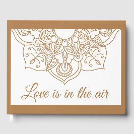 Mandala Brown Boho Indian Modern Vintage Wedding Gästebuch