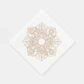 Mandala Brown Boho Indian Modern Vintage Wedding Serviette (Ecke)