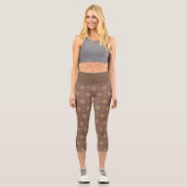 Mandala Brown Capri Leggings (Vorderseite)