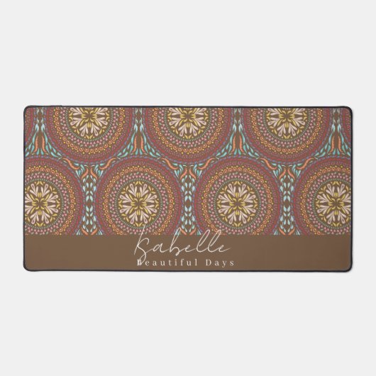 Mandala Brown Schreibtischunterlage (Vorderseite)