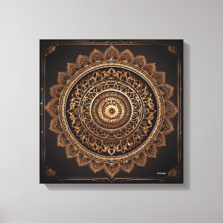 Mandala, Brown und Beige, StretchCanvas Print Leinwanddruck