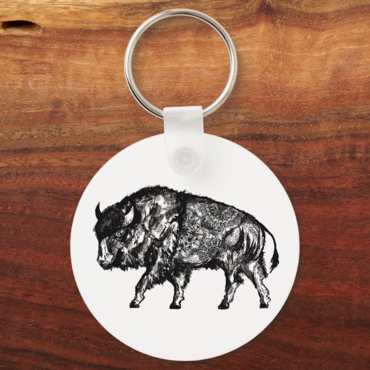 Mandala Buffalo Schlüsselanhänger (Vorderseite)