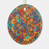 Mandala bunt marokkanisches ethnisches Muster Keramik Ornament (Links)