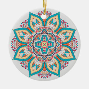 Mandala bunt marokkanisches ethnisches Muster Keramik Ornament