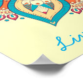 Mandala bunt marokkanisches ethnisches Muster Poster (Ecke)