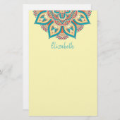 Mandala bunter marokkanisches ethnisches Muster Briefpapier (Vorne/Hinten)