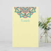 Mandala bunter marokkanisches ethnisches Muster Briefpapier (Stehend Vorderseite)