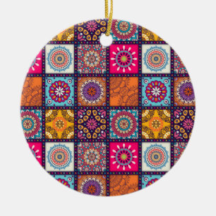Mandala bunter marokkanisches ethnisches Muster Keramik Ornament