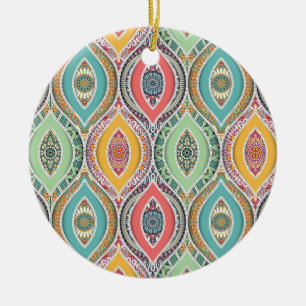 Mandala bunter marokkanisches ethnisches Muster Keramik Ornament