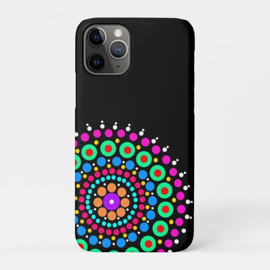 Mandala bunter schwarzer Bg Case-Mate iPhone Hülle (Rückseite)
