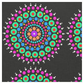 Mandala bunter schwarzer Bg Stoff (Nahaufnahme)