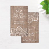 Mandala & Burlap mit Hübschem Skript, Trinkkarten (Schreibtisch)