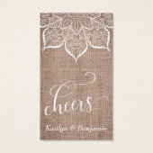 Mandala & Burlap mit Hübschem Skript, Trinkkarten (Rückseite)