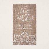 Mandala & Burlap mit Hübschem Skript, Trinkkarten (Vorderseite)