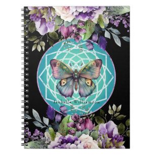 Mandala Butterfly Lila floral Esoteric Psychic Notizblock