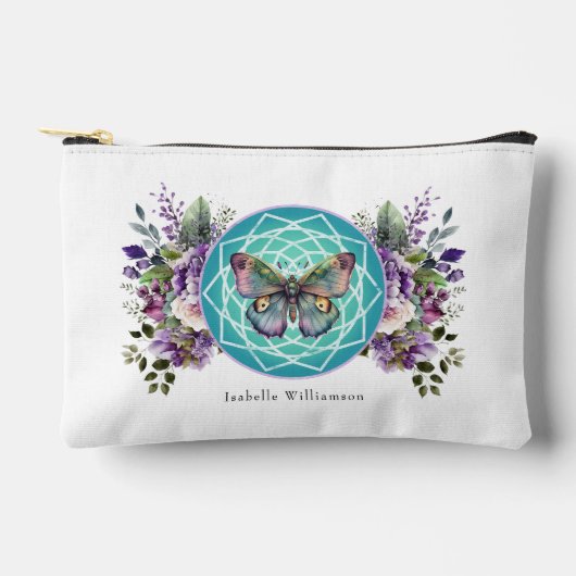 Mandala Butterfly Lila florales Esoterisches Tarot Zubehörtasche (Vorderseite)