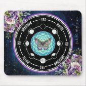 Mandala Butterfly Lila florales psychisches Pendul Mousepad (Vorne)