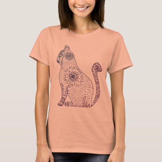 Mandala Cat 3/4 Sleeve Raglan T - Shirt (Vorderseite)