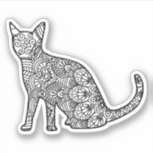Mandala Cat Art auch Sitzen Sticker (Vorderseite)