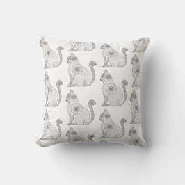 Mandala Cat Art Throw Cushion Kissen