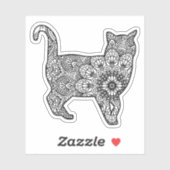 Mandala Cat Art Walking Sticker (Blatt)