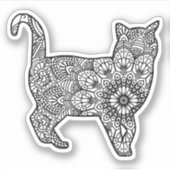 Mandala Cat Art Walking Sticker (Vorderseite)