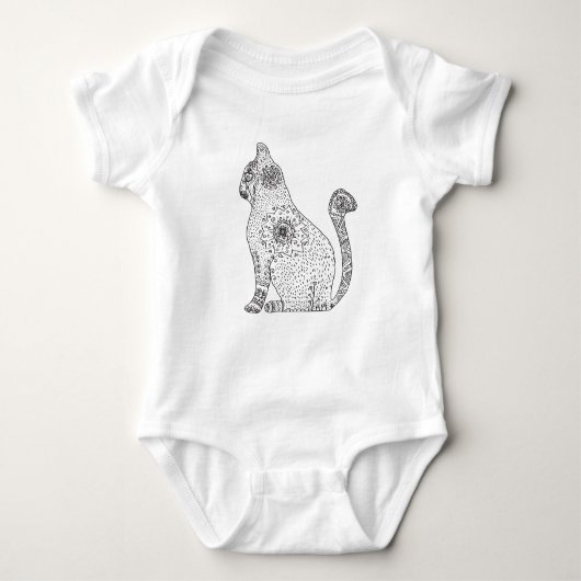 Mandala Cat Jersey Bodysuit Baby Strampler (Vorderseite)