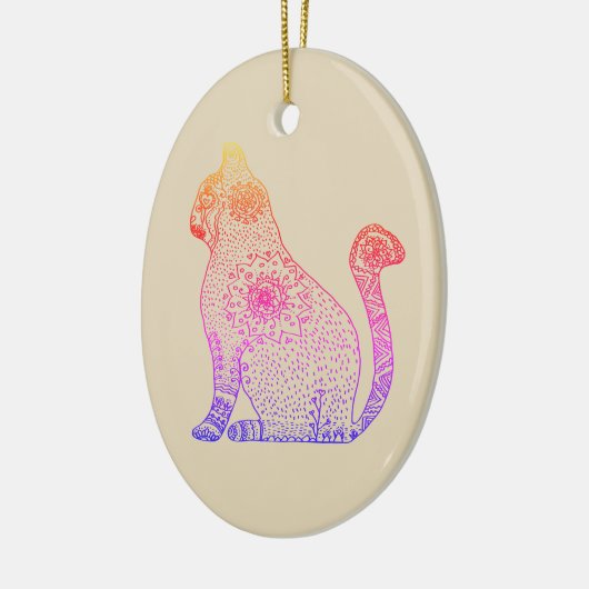 Mandala Cat Oval Ornament (Links)
