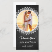 Mandala Chalkboard Wedding Foto Danke Karte (Vorne/Hinten)