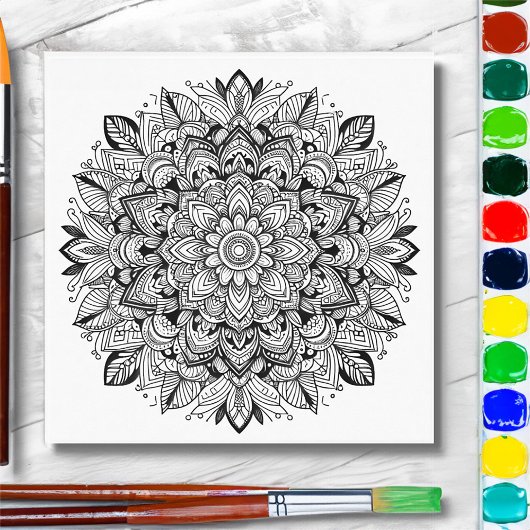 Mandala Chronicles ser.1 #01C Colorable/Paint over Leinwanddruck