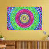 Mandala Circle Art A3 Stretched Canvas Print Leinwanddruck (Insitu (Wohnzimmer))