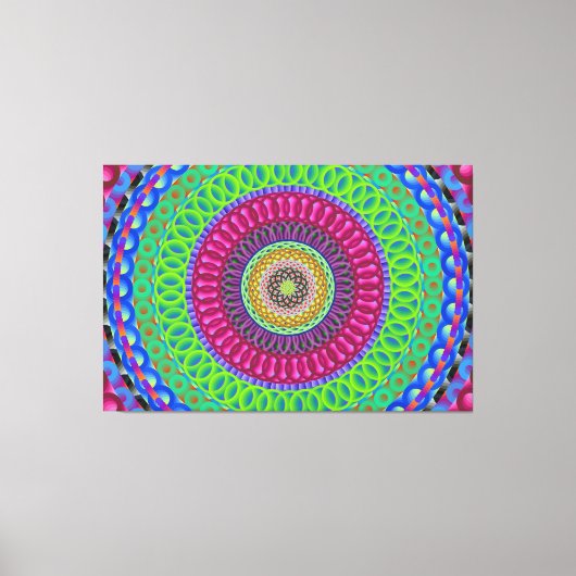 Mandala Circle Art A3 Stretched Canvas Print Leinwanddruck (Vorderseite)